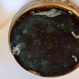 Large brass vase – sculptural piece – geometric decoration – 64.5 cm