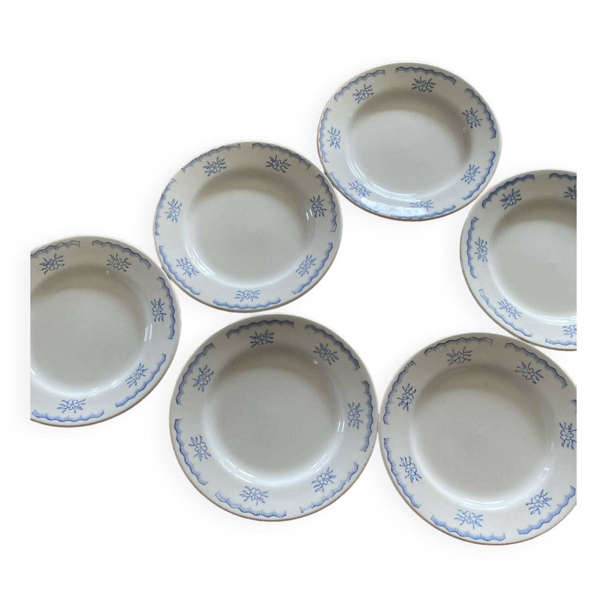 Set of 7 Gien dessert plates PATAY model