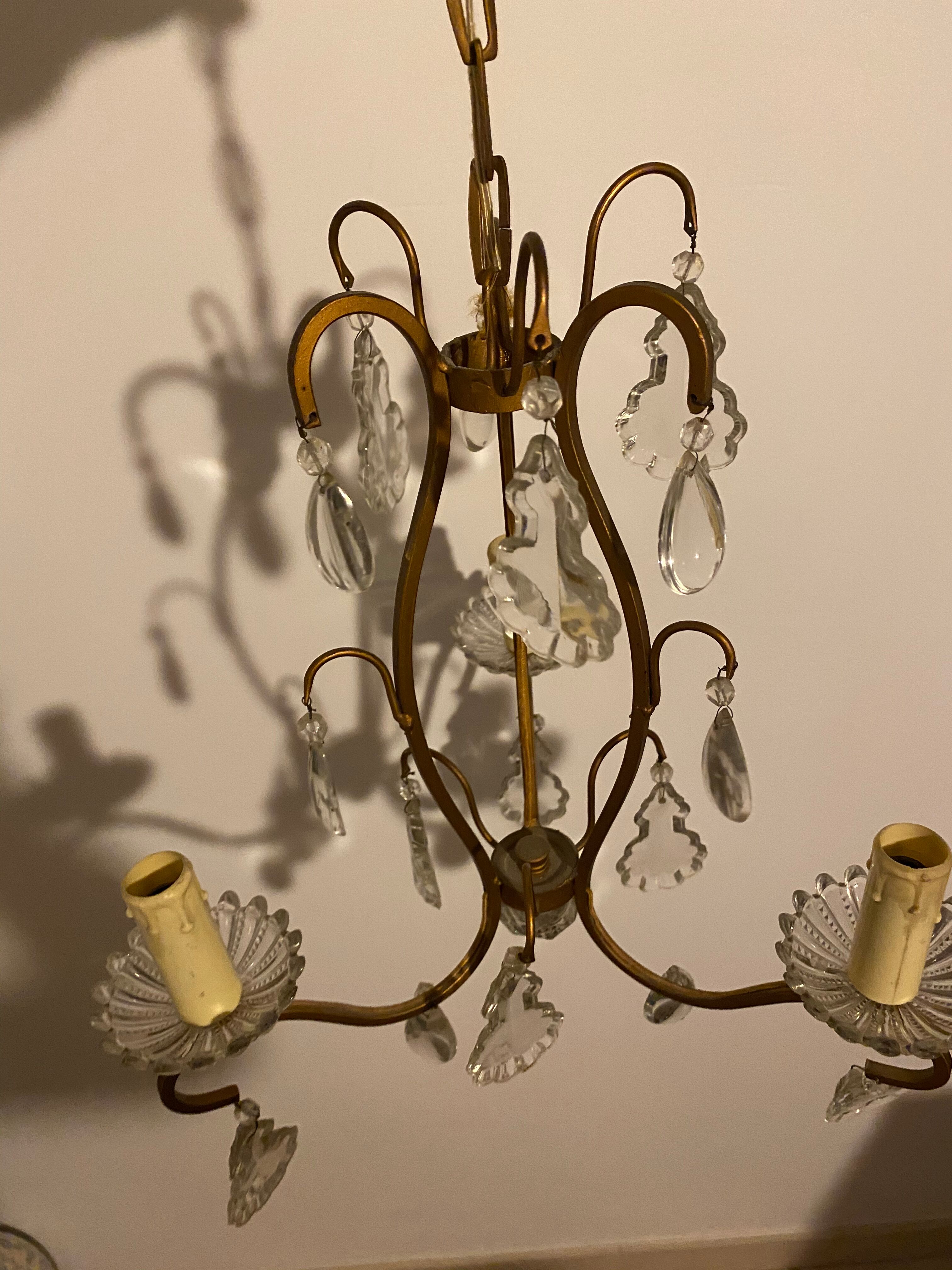 Lustre cage à pampilles