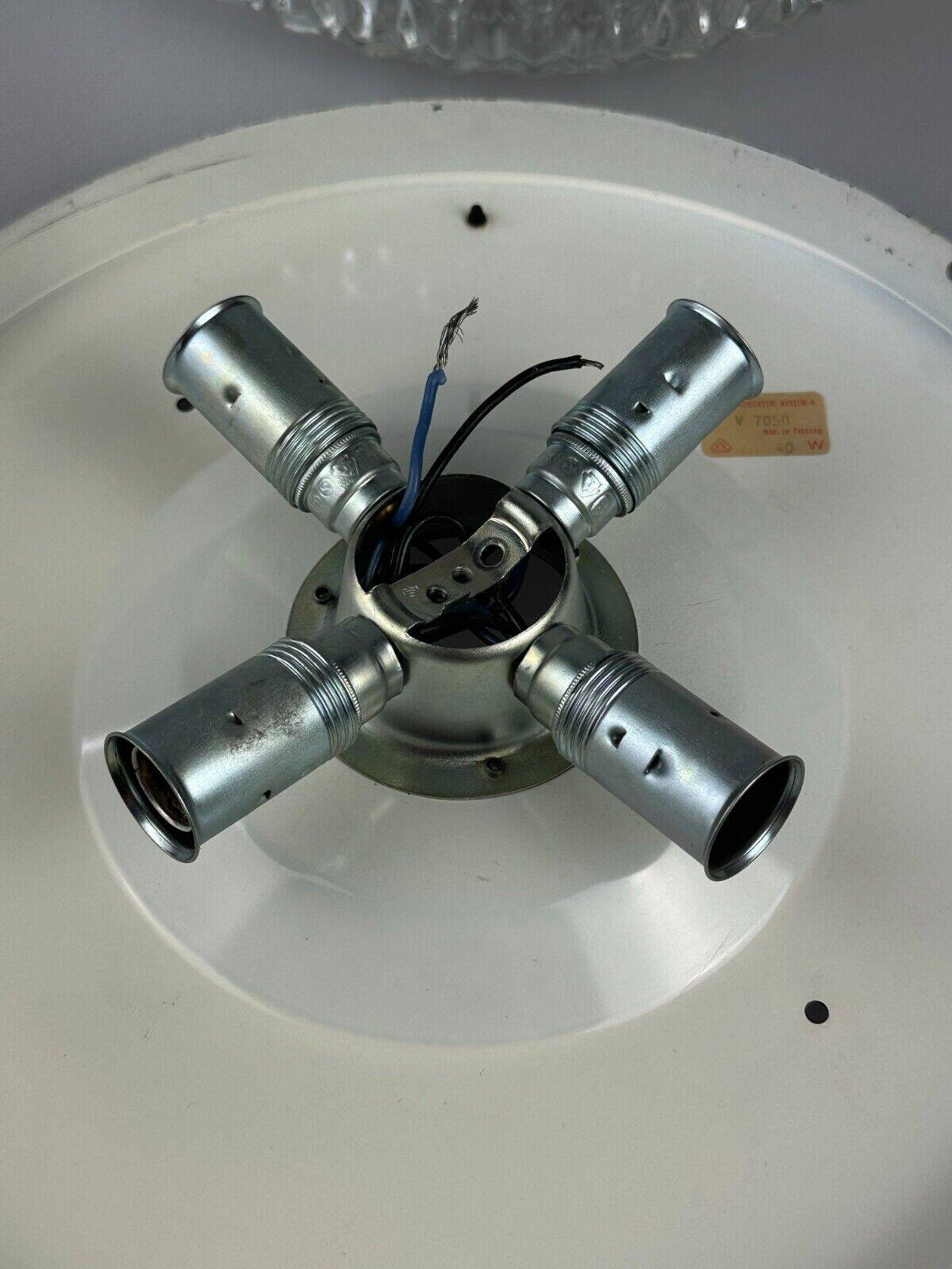 60s 70s ceiling lamp Hustadt Leuchten Germany Plafoniere glass & metal