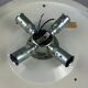 60s 70s ceiling lamp Hustadt Leuchten Germany Plafoniere glass & metal