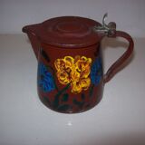 Painted enamelled teapot