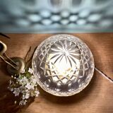 Vintage globe table lamp in chiseled glass
