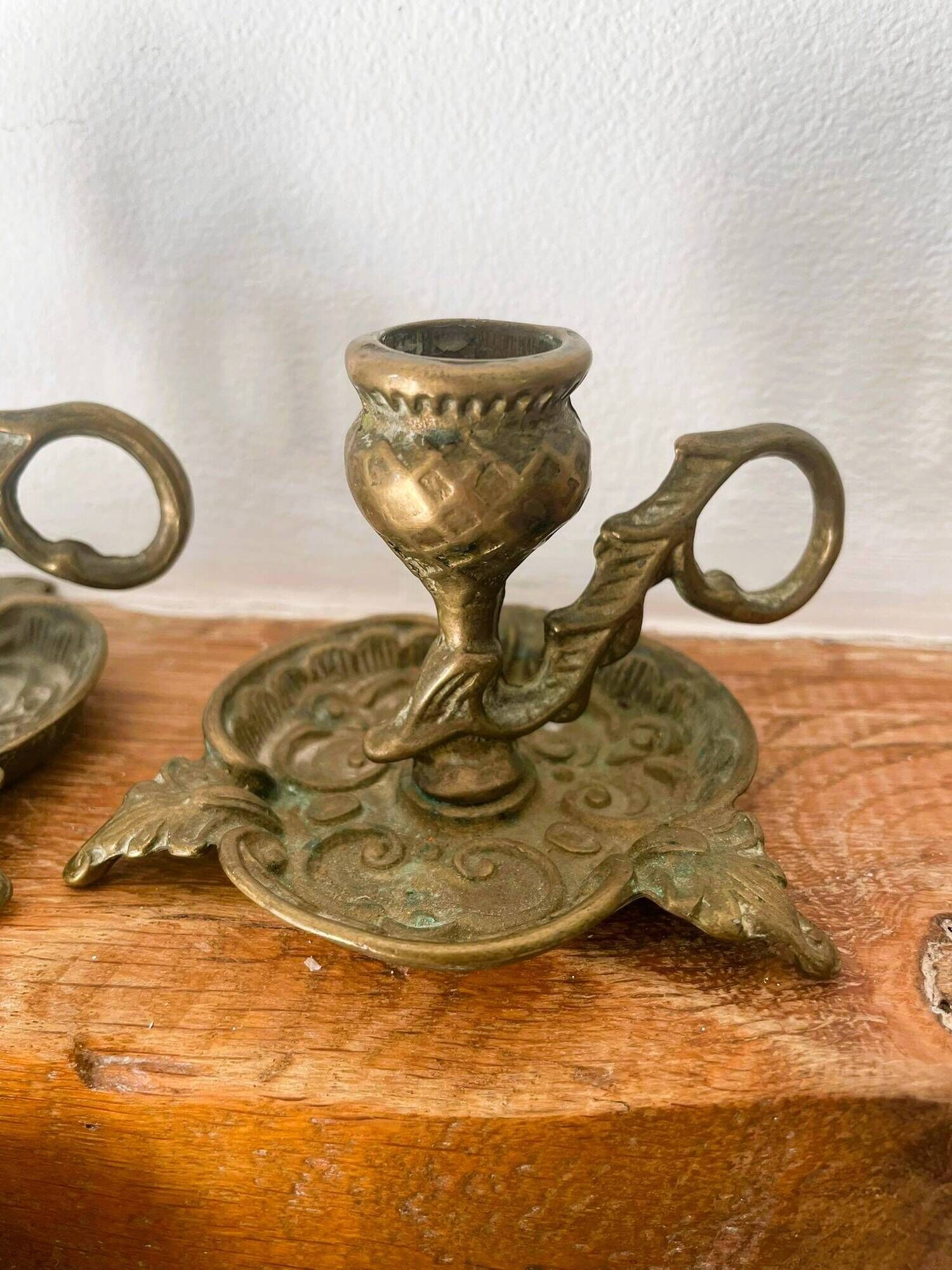 Pair of brass candlesticks