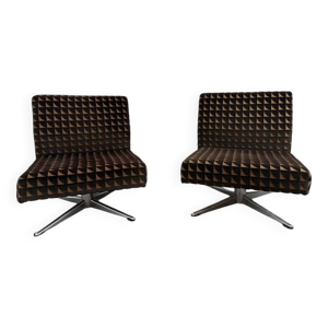 Paire de chauffeuses - tissu acier