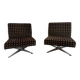Pair of fabric and chrome steel armchairs, 1960s