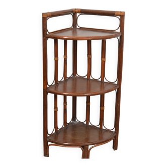 Rattan corner shelf
