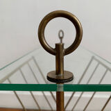 Glass and gilded brass magazine holder