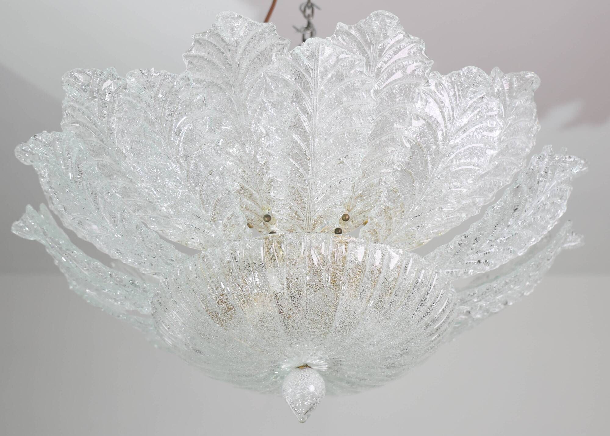 Taormina, Large Size Murano Clear trasparent Vintage Glass Ceiling Light, 1