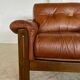 Mid-century vintage Scandinavian leather lounge chair in cognac brown leather