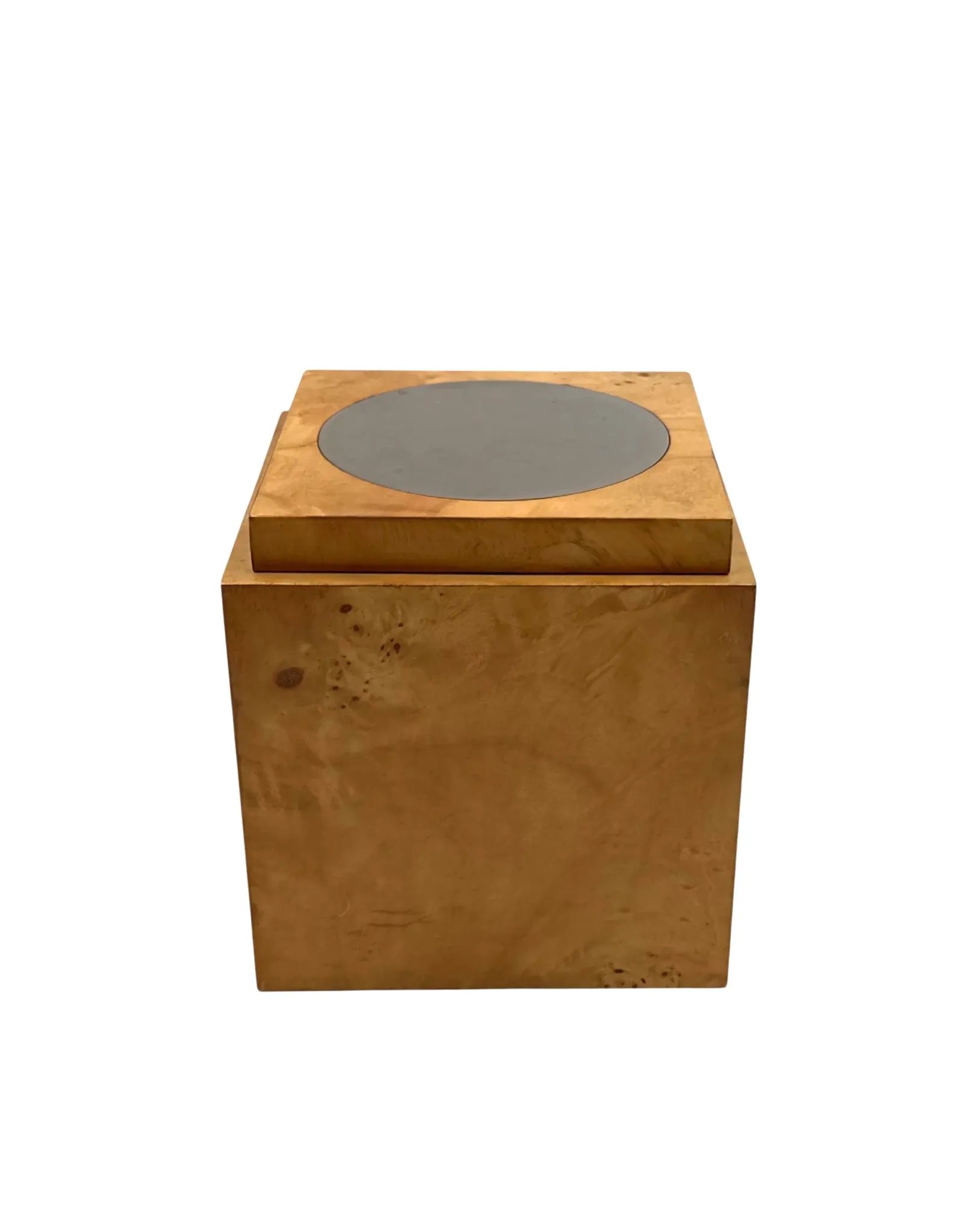 Tommaso Barbi, Mid-century burl ice bucket, TB Italy, ca. 1970