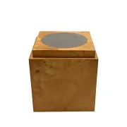 Tommaso Barbi, Mid-century burl ice bucket, TB Italy, ca. 1970