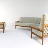Set van designer bank + 2 fauteuils 'Sliedrecht' - opnieuw bekleed