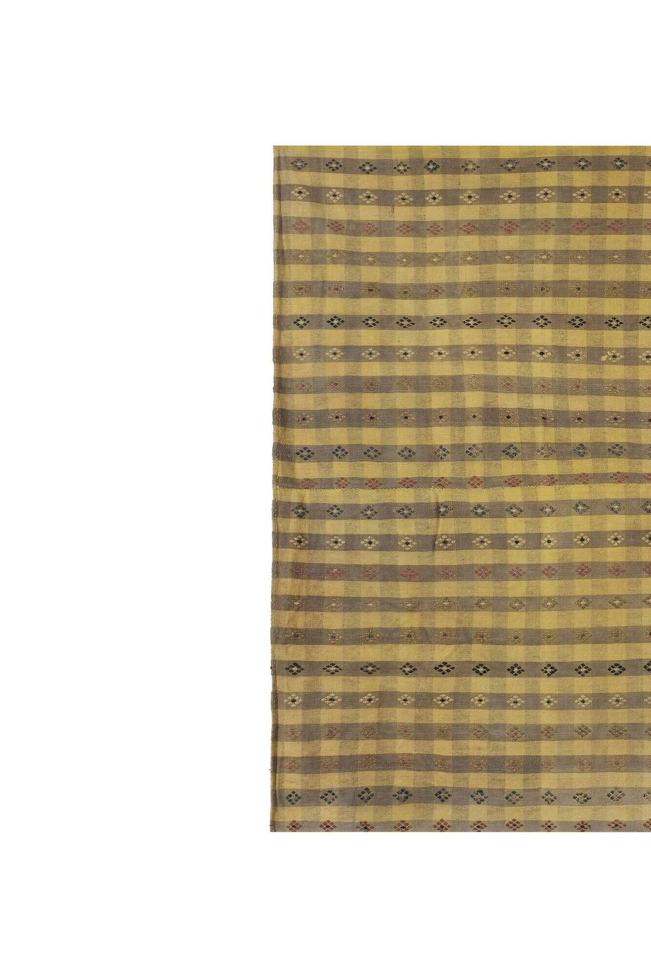 Vintage Turkish kilim handwoven 214x262 cm