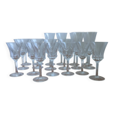 Large 19-Piece Vintage Val Saint Lambert Crystal Glassware Set