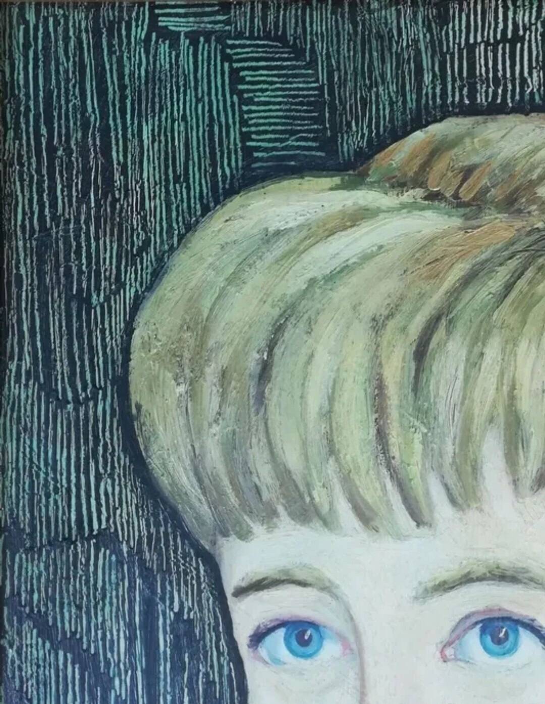Mid 20th Century Portrait of a Woman Oil Painting