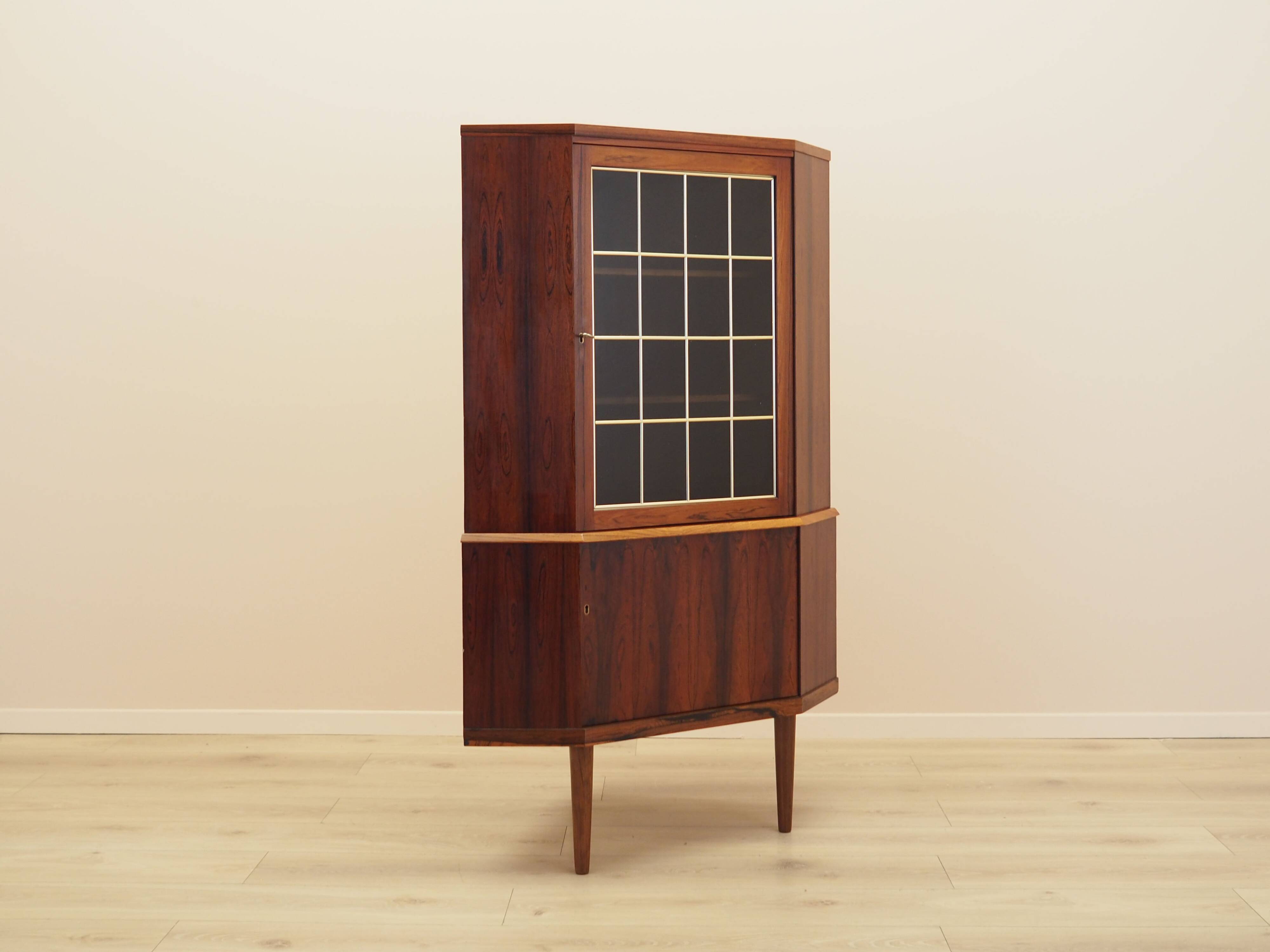 Corner display cabinet, rosewood veneer, Denmark 1970s