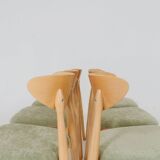 Dining room chairs set of 6 sage green Scandinavian design