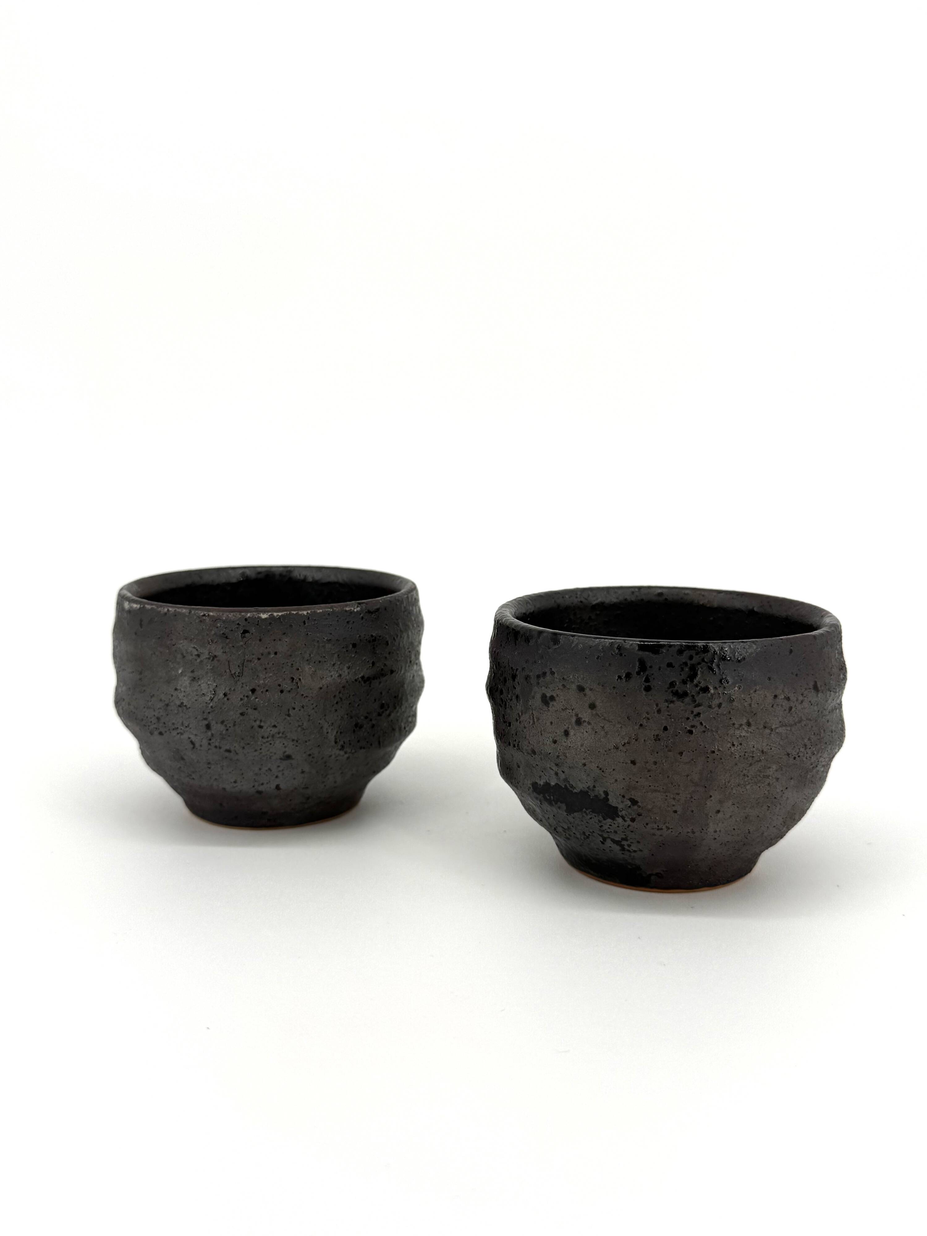 Pair of sake cups - coffee