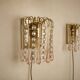 Set of 2 Hollywood Regency Murano glass wall lamps, 1970s