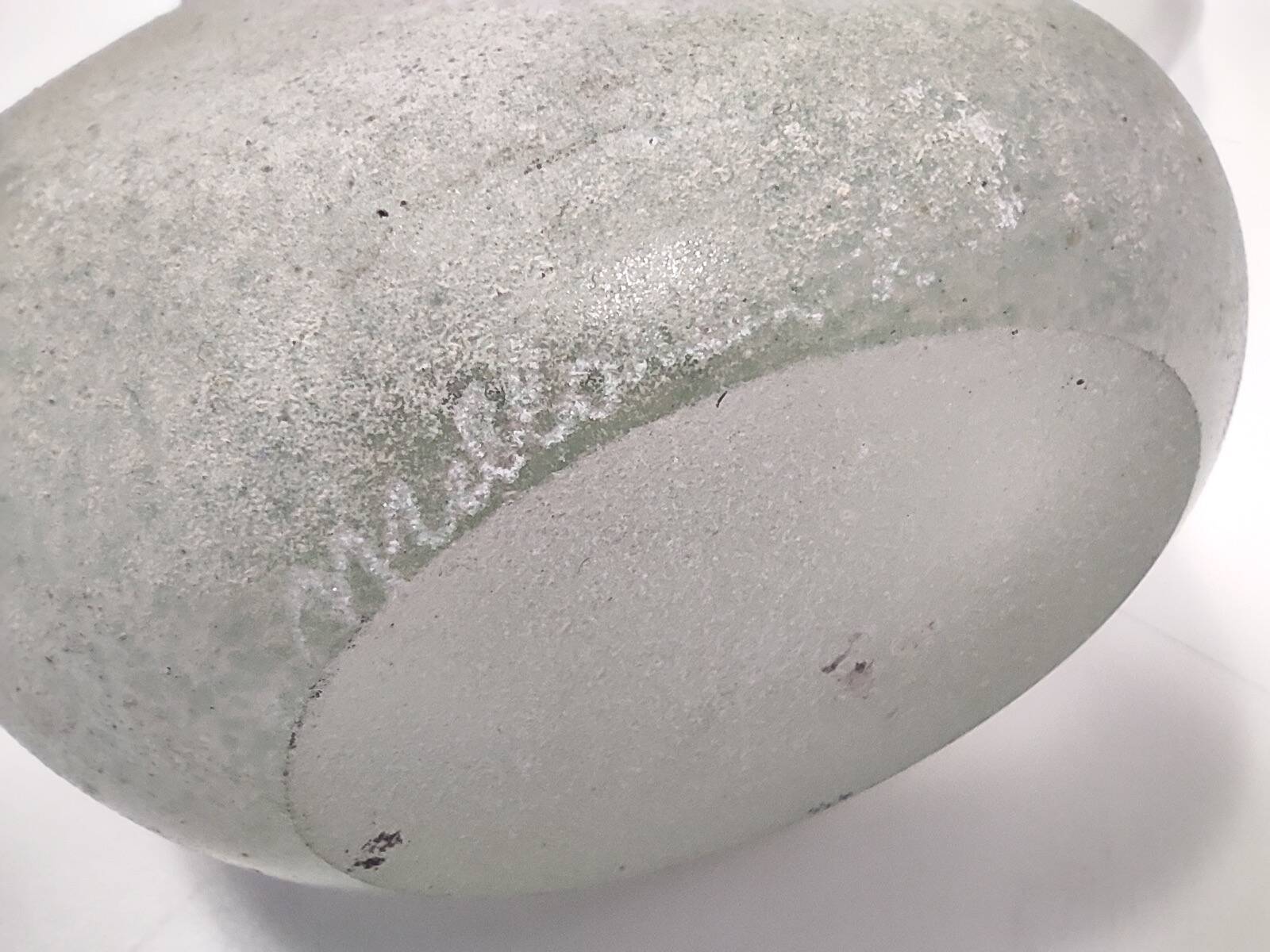 Handmade Scavo Glass Bottle / Vase by Luigi Mellara, Italy