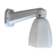 Swan neck wall lamp in porcelain ceramic and tulip in white opaline glass