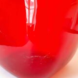Vintage pitcher in bright red blown glass