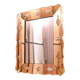 Vintage Venetian mirror with pink edge and engraved decorations from the 50s / 60s