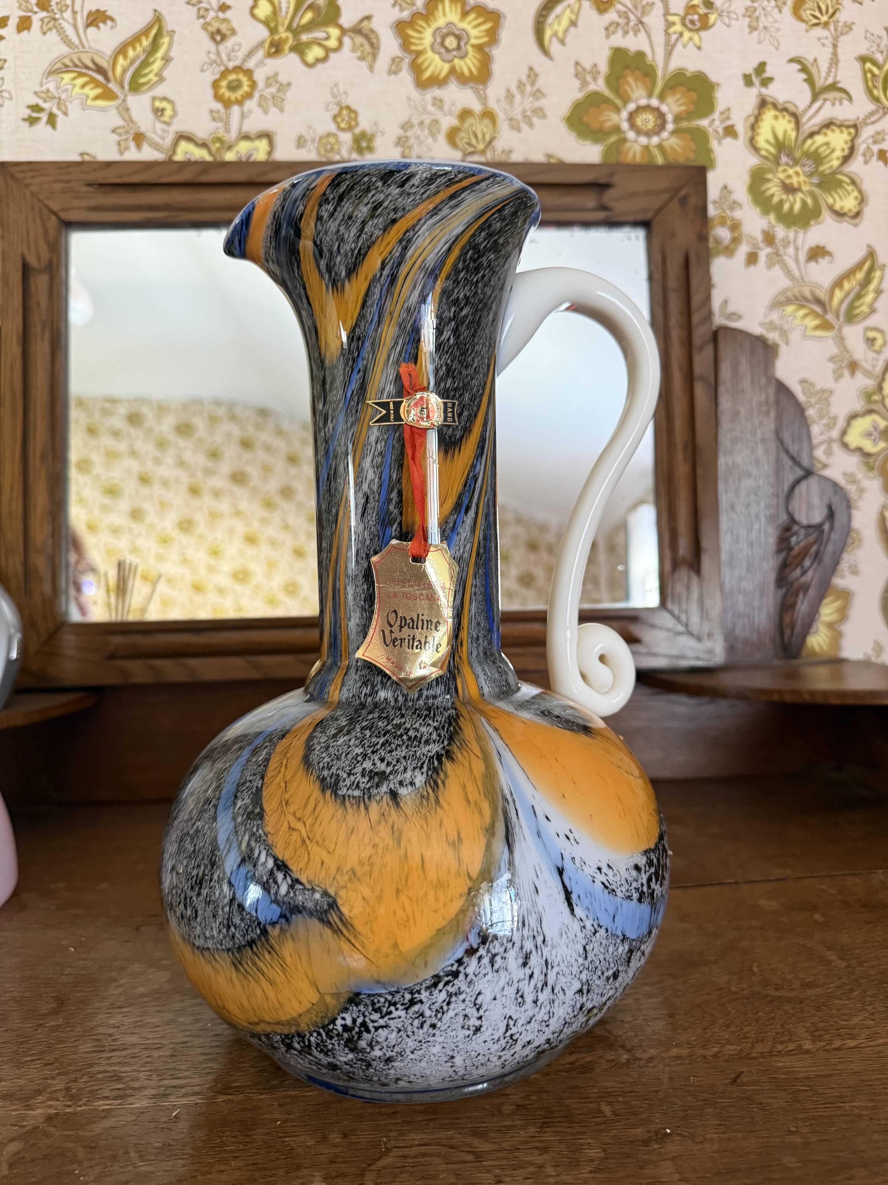Opaline pitcher vase