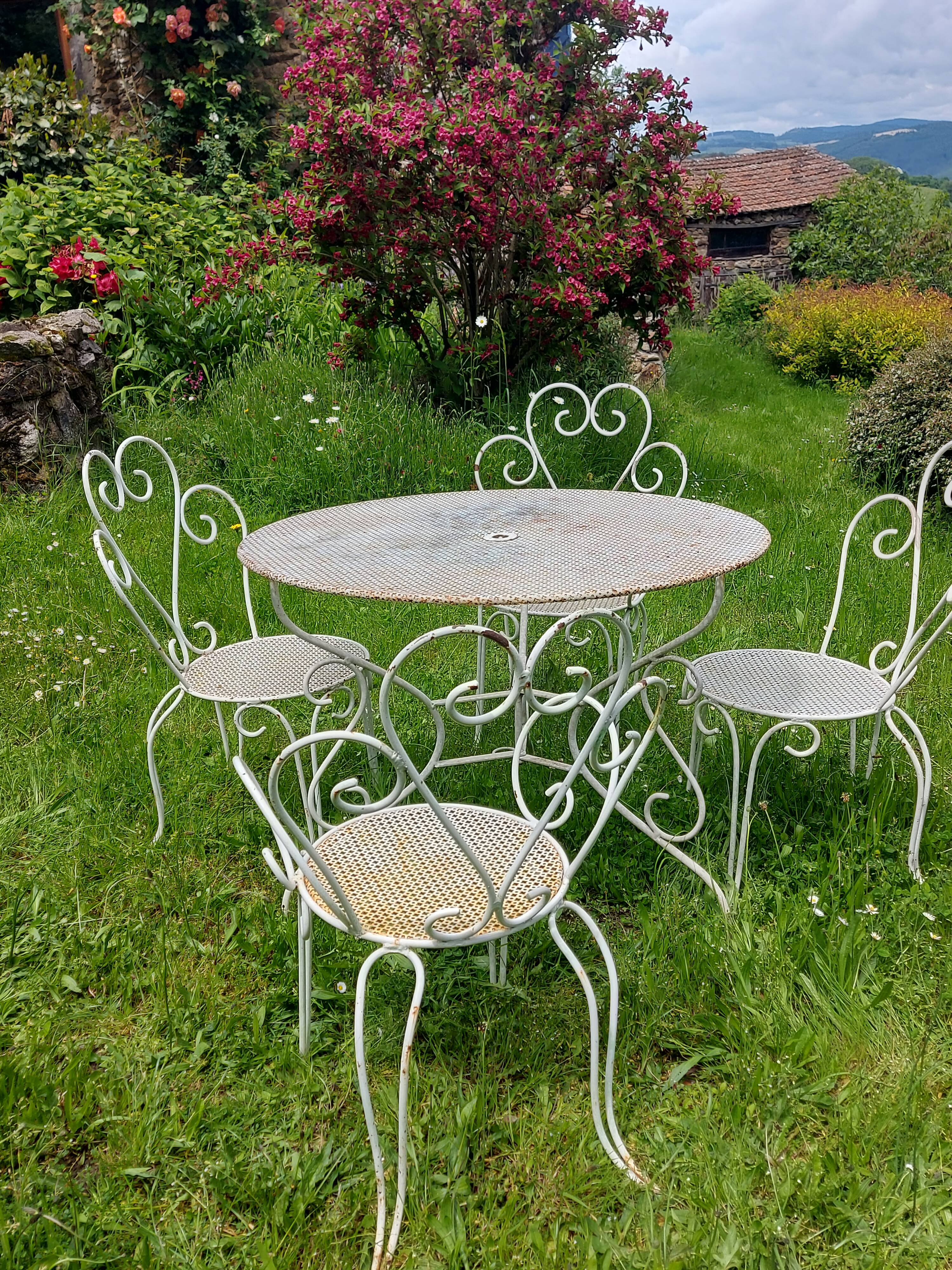 Wrought iron garden furniture circa 1950