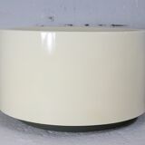 Important cylindrical planter in cream lacquered fiberglass, circa 1970