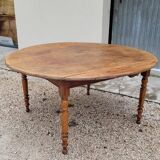 Rustic Burgundian farm table with old round shutters - 1m50