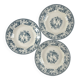 Ironstone gien 1875 bouquet of roses collection - hollow lot of 3