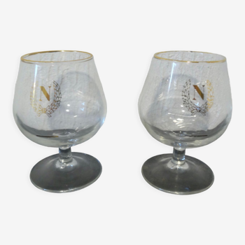 2 old cognac glasses