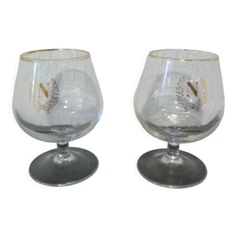 2 old cognac glasses