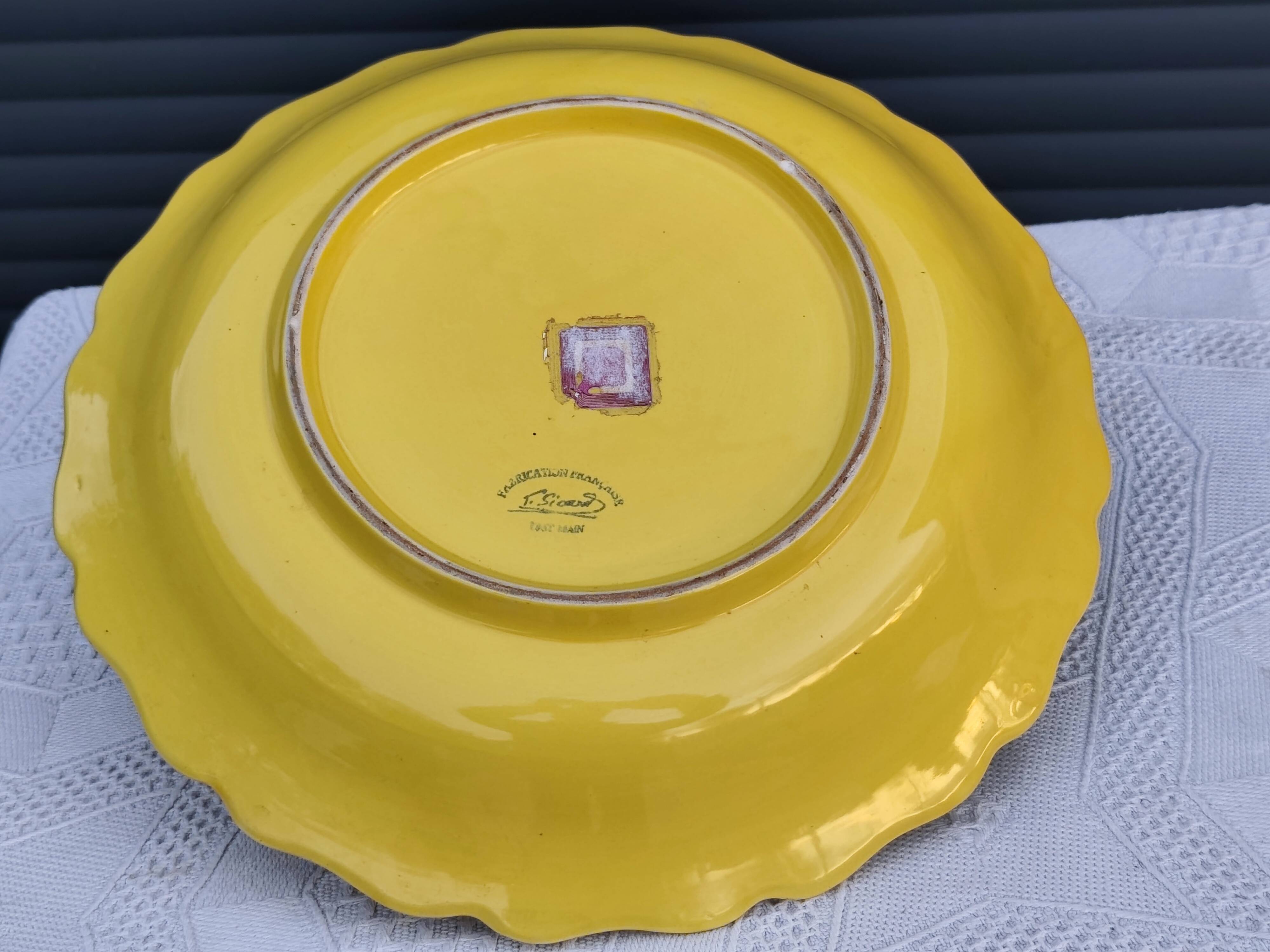 Vintage earthenware plate signed "F. Sicard"