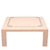 Robert Marcius Pink Tessellated Marble and Brass inlay Coffee table 1970s