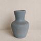 Small blue-grey glazed stoneware vase signed CB, studio work, year