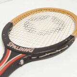 1970 Spalding black and red wooden tennis racket