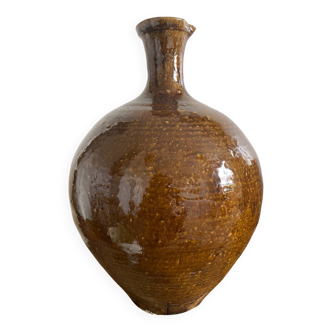 Brown ceramic jar, vase