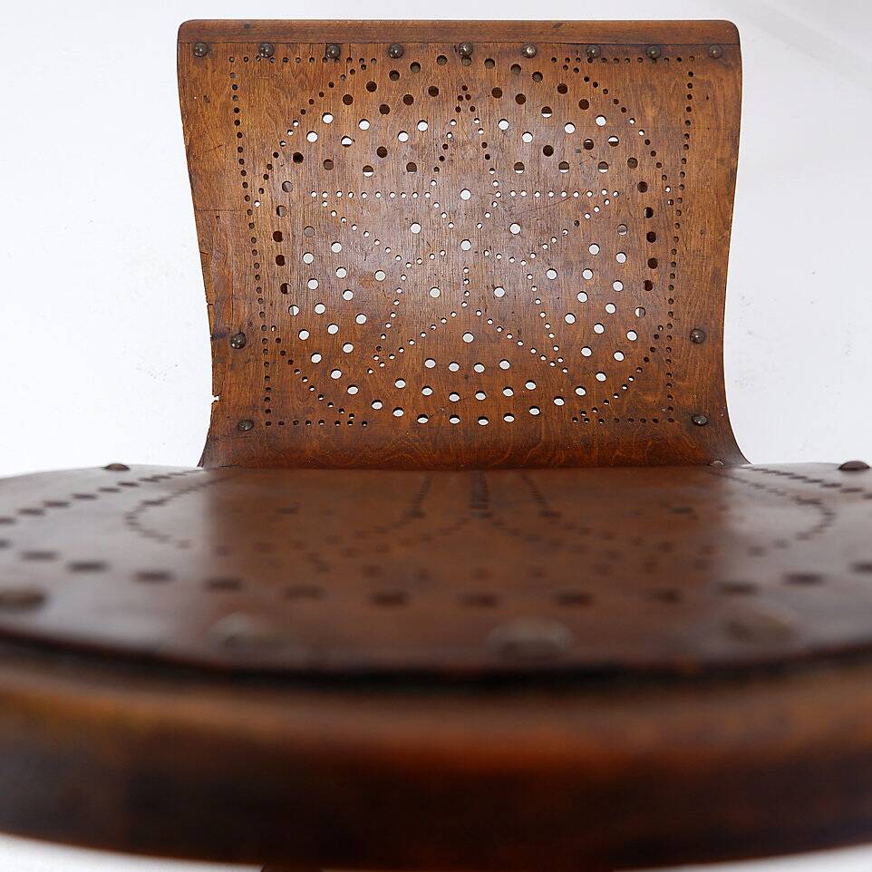 Church Chairs with perforated plywood, 1920s