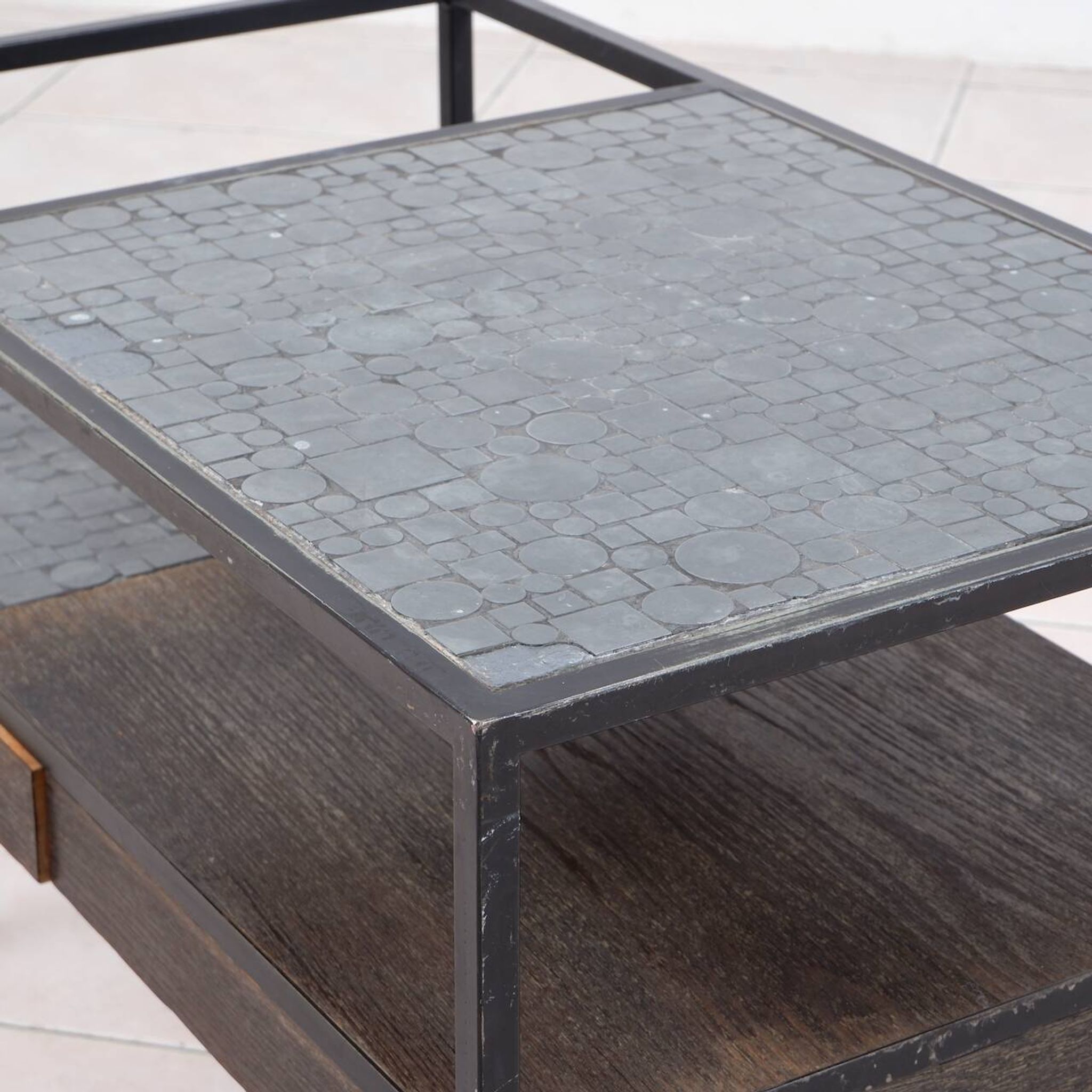Chariot de bar en mosaïque par Herbert Hirche pour Rosenthal