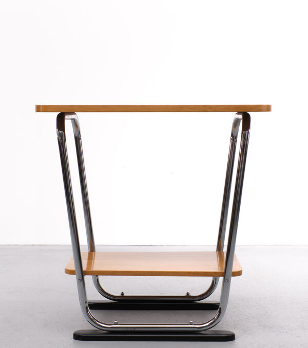 Table d’appoint Bauhaus à 2 niveaux Allemagne années 1930