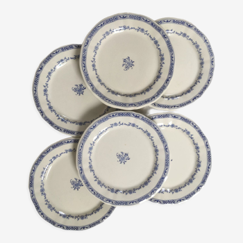 Blue flower plates Creil and Montereau