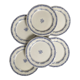 Blue flower plates Creil and Montereau