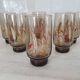 6 large smoked brown glasses