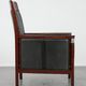 Black cow leather armchair in Art Deco design