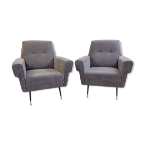 Paire de fauteuils italiens