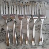 Silver metal dessert forks