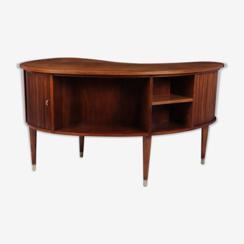 Walnut kidney desk by Tibergaard Nielsen, Denmark, c.1950